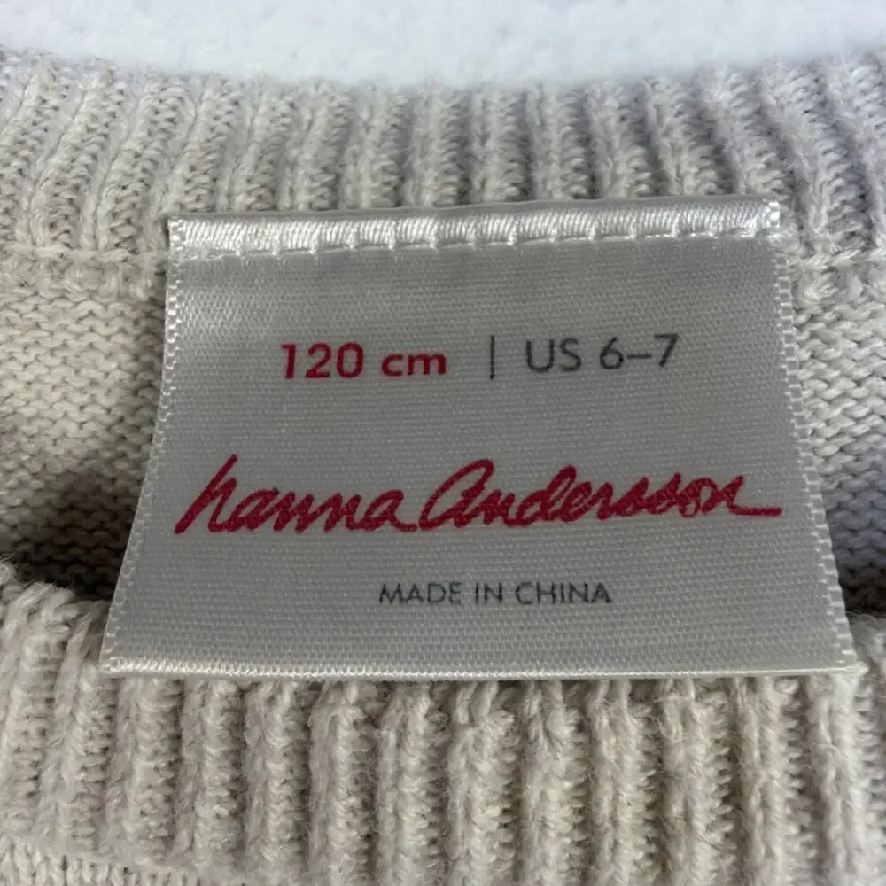 Hanna Andersson 120 Long Sleeve Ruffle Yoke Sweater Dress 6 7 floral cottagecore